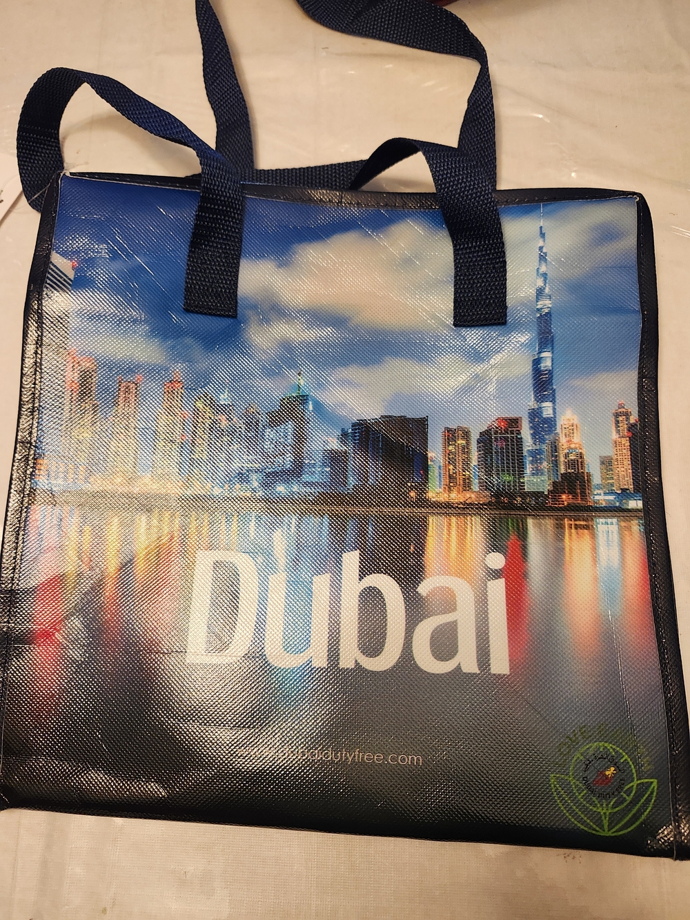 Dubai Skyline Reusable Tote Bag - Blue